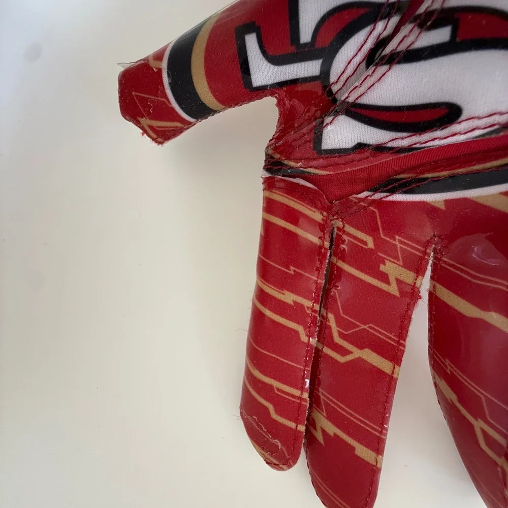 Wilson San Francisco 49ers Youth Football Receiver Gloves Red Gold Medium